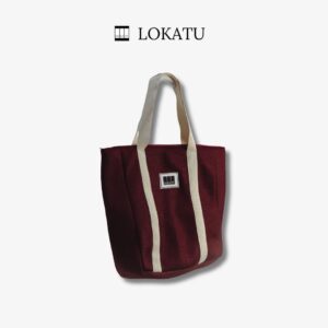 Bolso XXL - burdeos asa beige